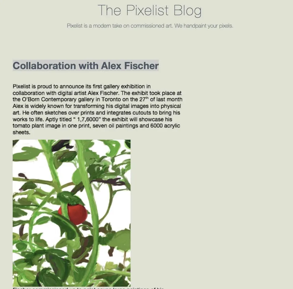 Collaboration with Alex Fischer